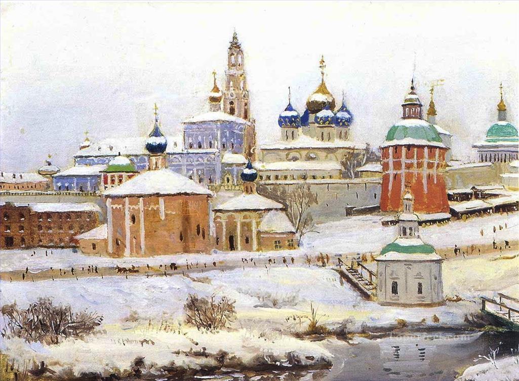 troitse sergiyev monastery Konstantin Yuon cityscape city scenes Oil Paintings